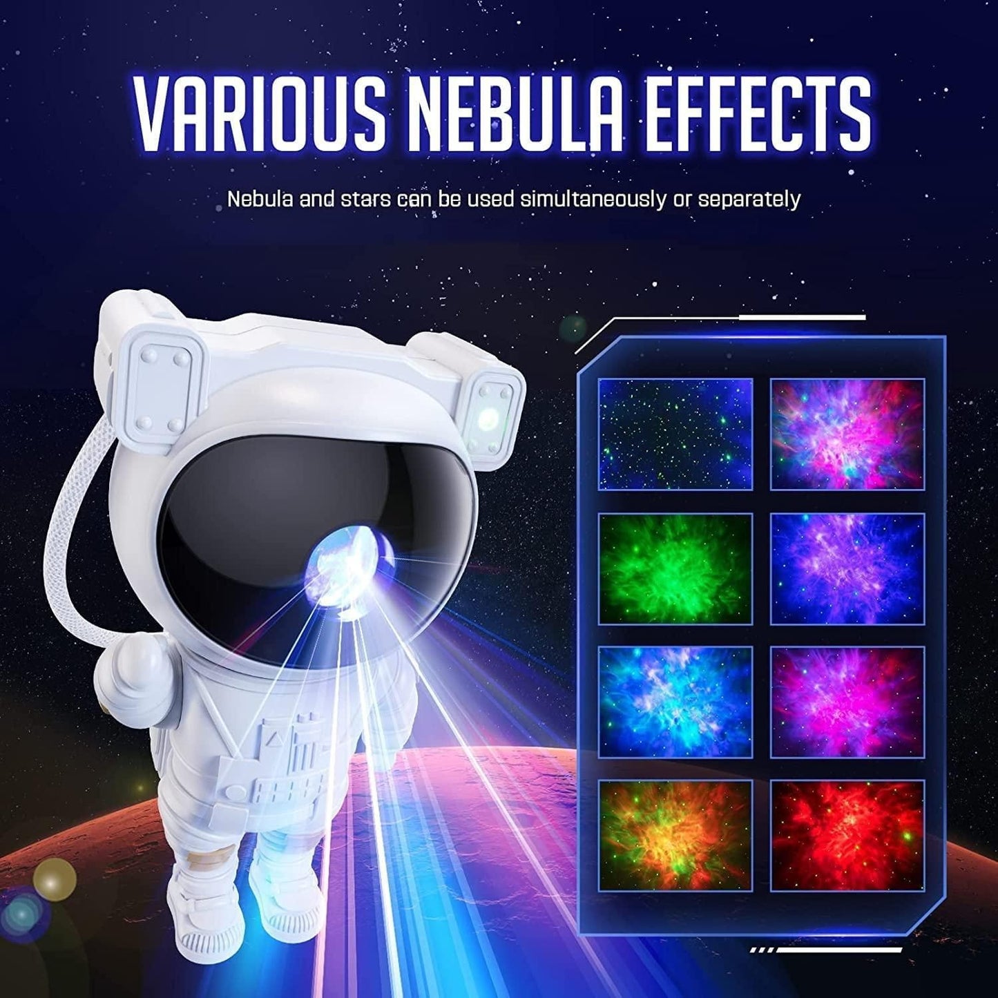 GalaxyGlow Astronaut – 360° Star Projector with Remote - ZyNova Tech