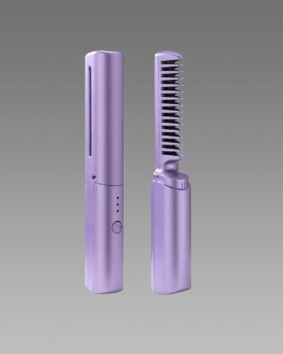 Meneflix Portable Mini Hair Straightener Cordless Rechargeable Mini Adjustable Hair Straightener Hot Comb a29m3r-st
