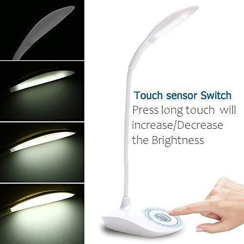 Flexible USB Led Desk Lamps/Table Lamp Study Reading Lamp USB Rechargeable Led Touch Led Lamp - White Table Lamp (21 cm, White) a29m3r-st