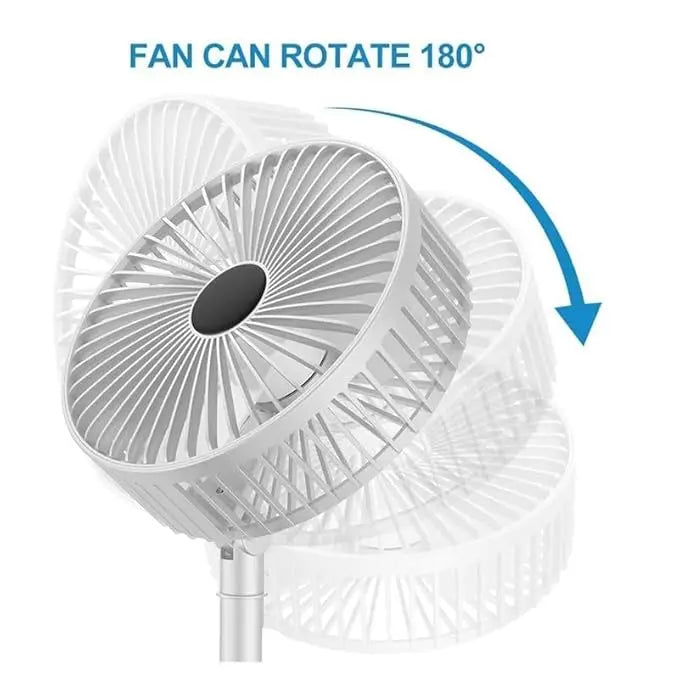 Exxelo Foldable High-Speed Rechargeable Table Fan – USB Powered, 4-Blade Design a29m3r-st