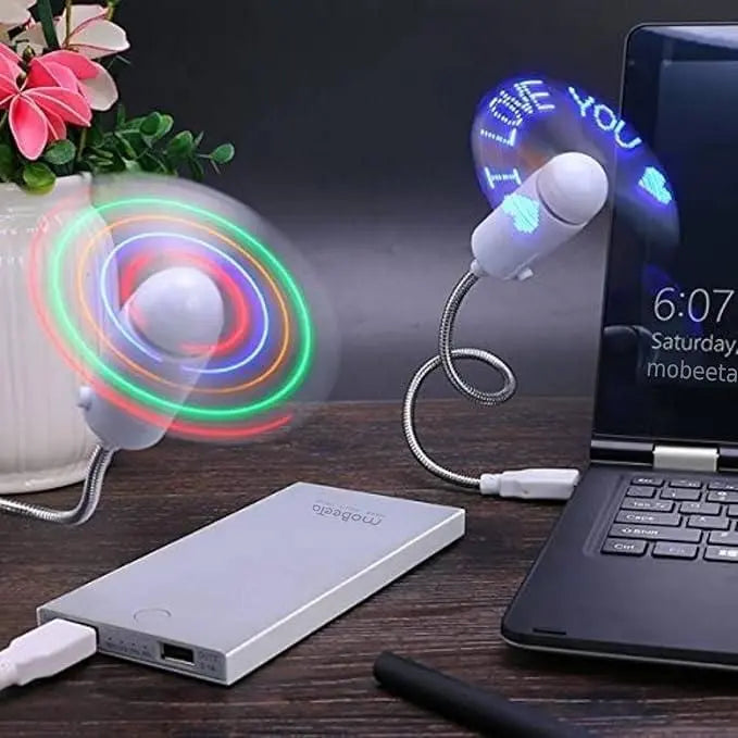USB LED Fan with Programmable CD Customized Message a29m3r-st