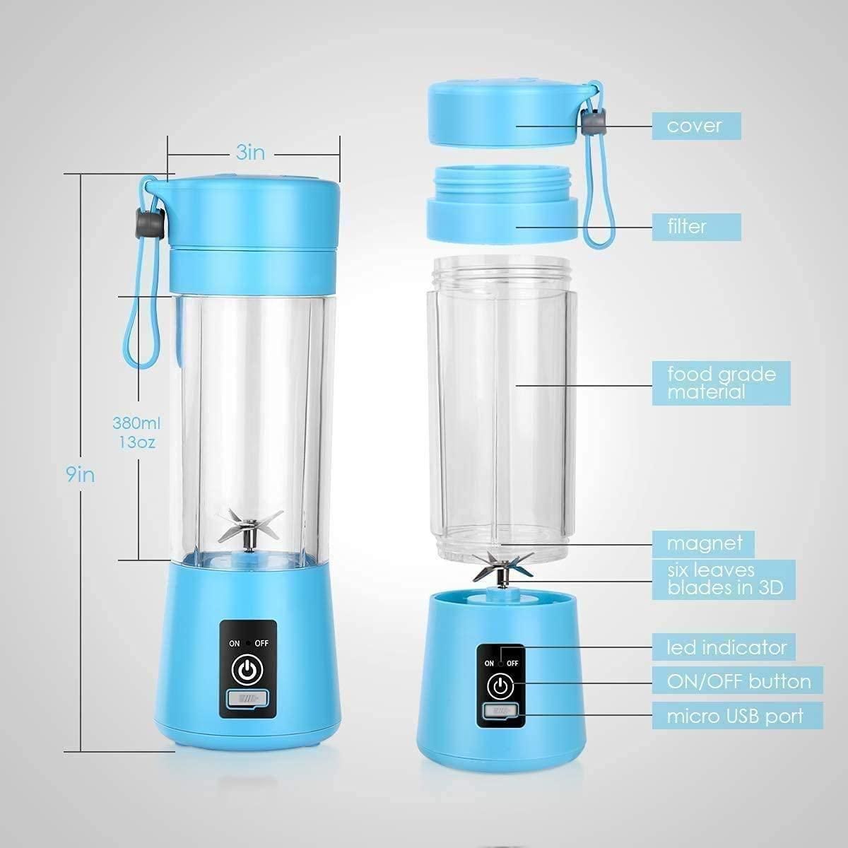 JuiceMate 6X – Portable USB Rechargeable Blender (380ml) - ZyNova Tech