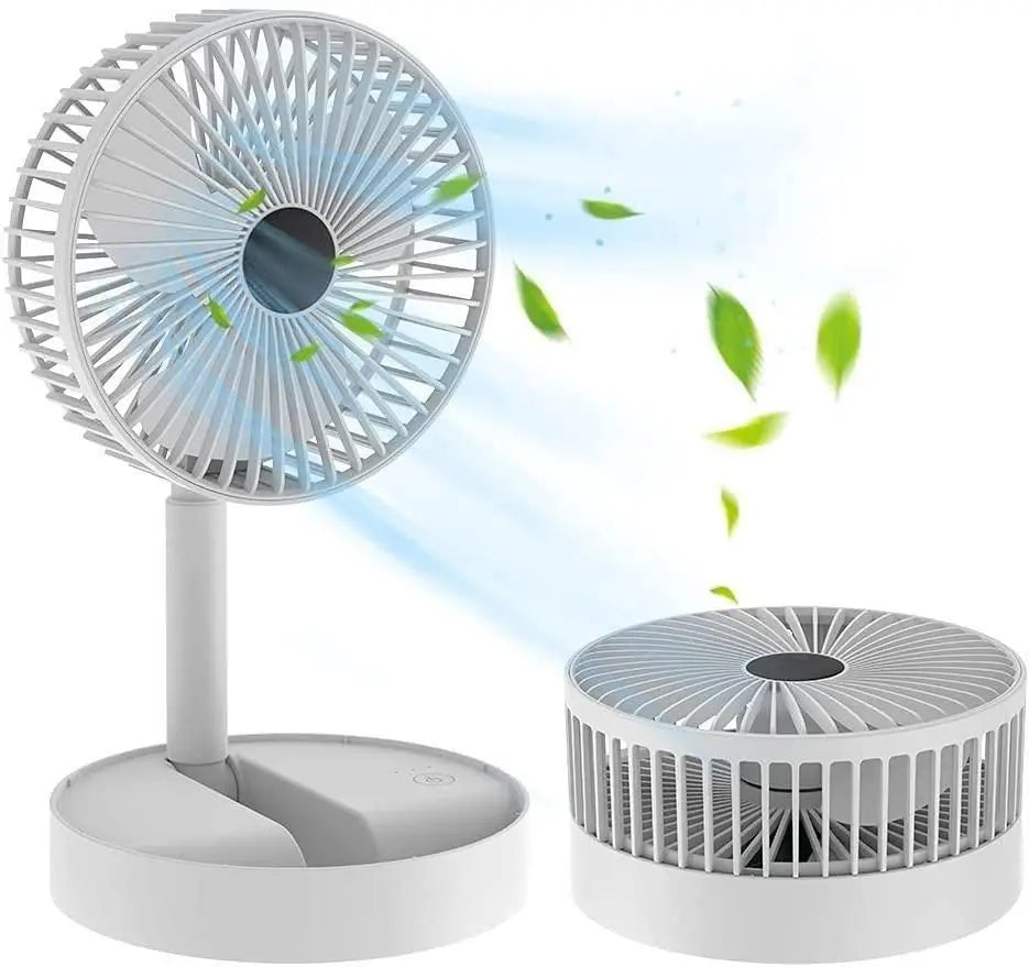Exxelo Foldable High-Speed Rechargeable Table Fan – USB Powered, 4-Blade Design a29m3r-st