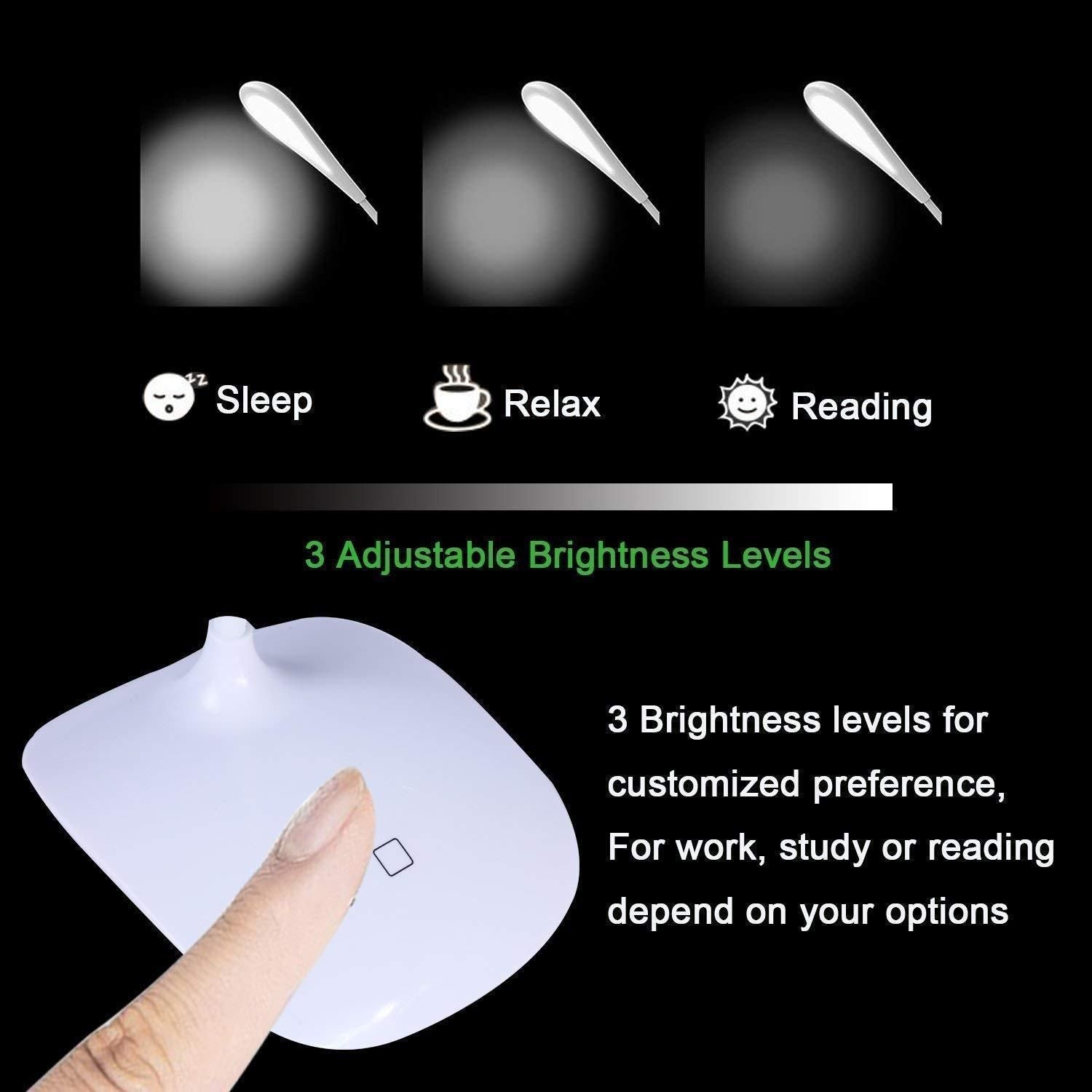 Flexible USB Led Desk Lamps/Table Lamp Study Reading Lamp USB Rechargeable Led Touch Led Lamp - White Table Lamp  (21 cm, White) a29m3r-st
