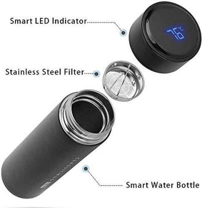 Stainless Steel Temperature Water Bottle Thermos, Double Wall Vacuum Intelligent Cup with LCD Smart Display (500 ML) a29m3r-st