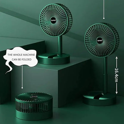 Exxelo Foldable High-Speed Rechargeable Table Fan – USB Powered, 4-Blade Design a29m3r-st