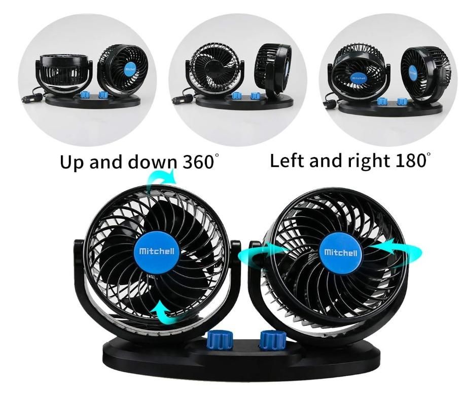 BreezeSpin CarCool – USB Silent 3-Speed Rotatable Car Air Circulation Fan - ZyNova Tech