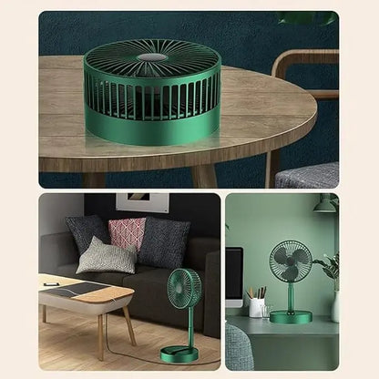 Exxelo Foldable High-Speed Rechargeable Table Fan – USB Powered, 4-Blade Design a29m3r-st