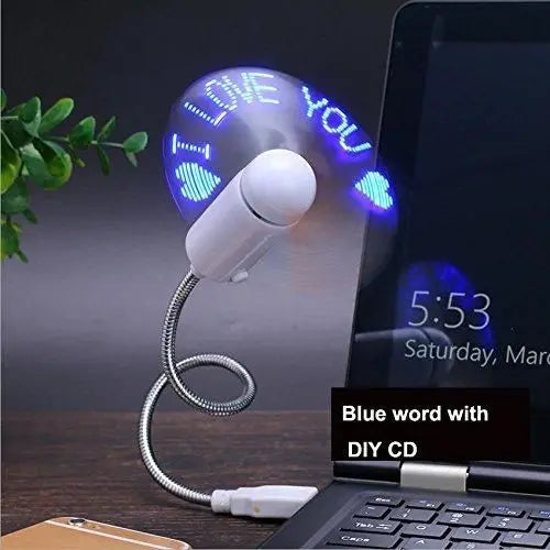 USB LED Fan with Programmable CD Customized Message a29m3r-st